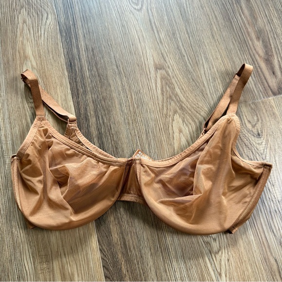 SKIMS Bra Sheer Ultra Fine Mesh Scoop Bronze Underwire Comfy Full Figure 38DDDD - Picture 1 of 7